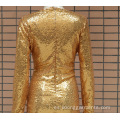 Mujeres Sexy Gold Sequins Vestidos ajustados cortos ajustados